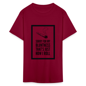 Unisex Classic Bluntness Print T Shirt - burgundy