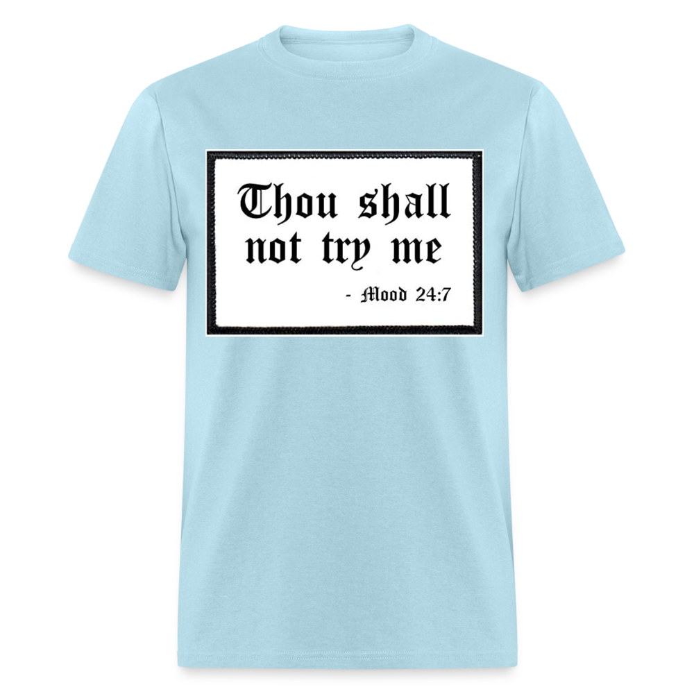 Unisex Try Me Print T Shirt - powder blue