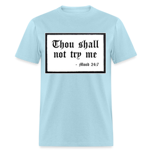 Unisex Try Me Print T Shirt - powder blue