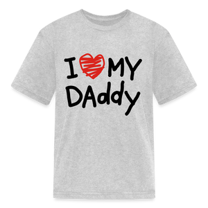 Kids Fruit of the Loom I Love Daddy Print T Shirt - heather gray