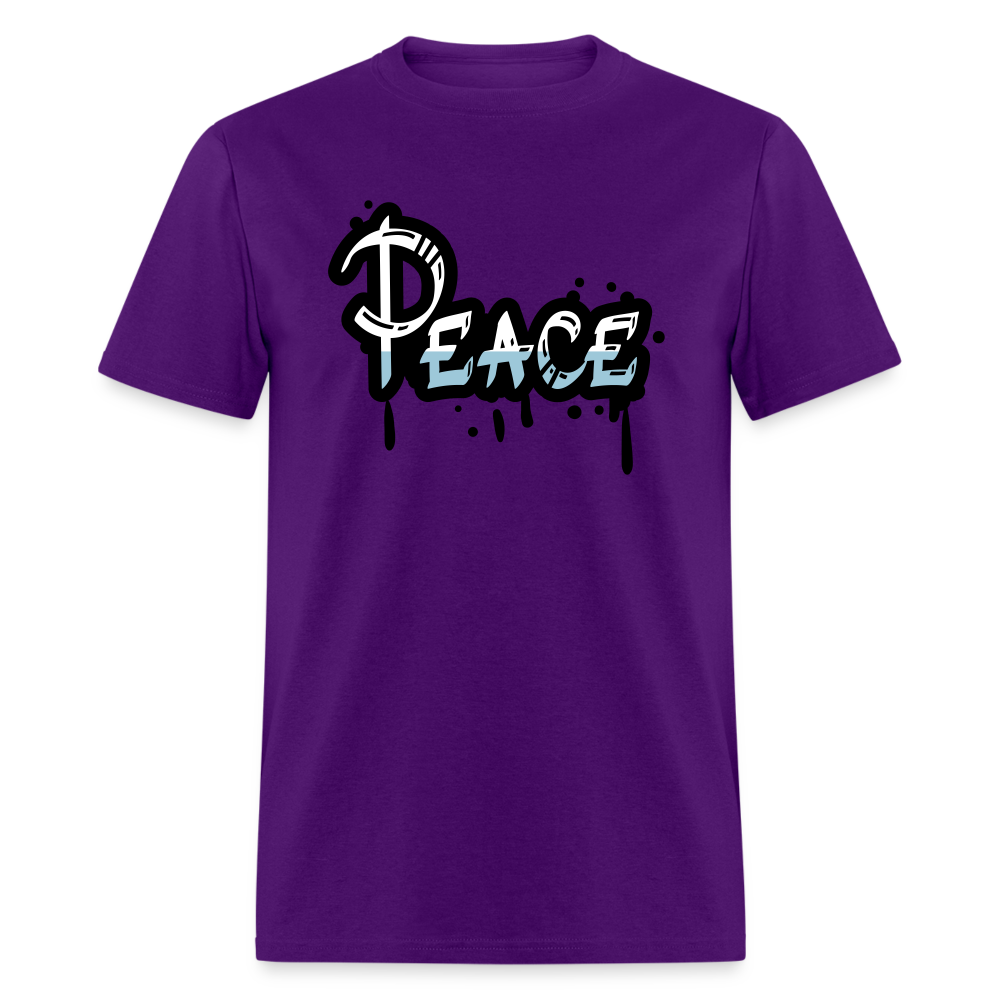 Unisex Peace Print T Shirt - purple