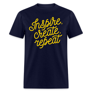Unisex Custom Create Repeat T Shirt - navy