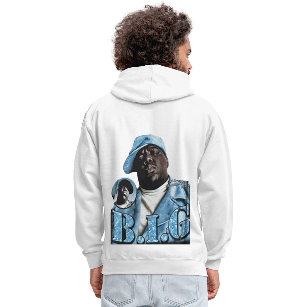 Unisex Contrast Biggie Print Hoodie - white/gray