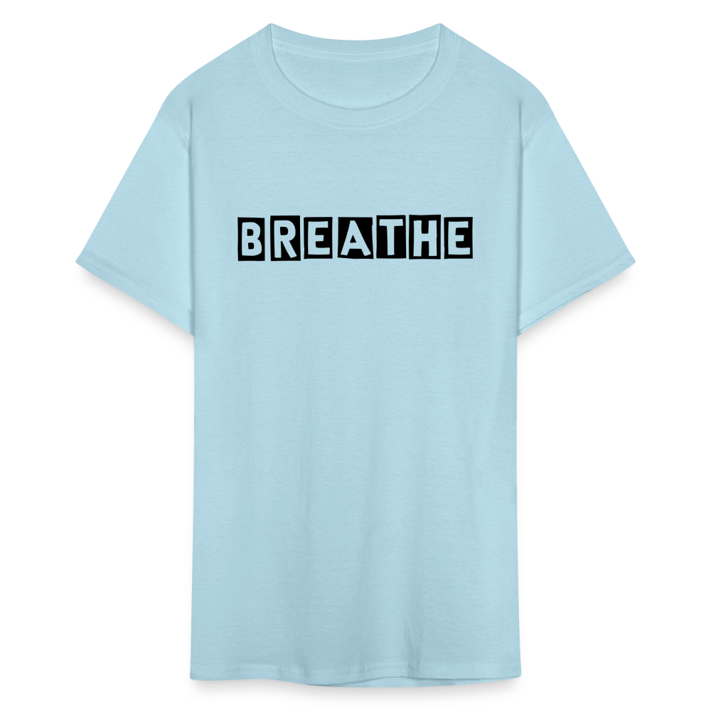 Unisex Breathe Print T Shirt - powder blue