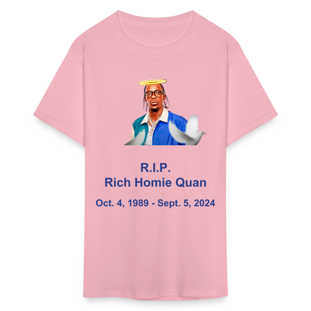 Unisex  RIP Rich Homie Quan Print T Shirt - pink