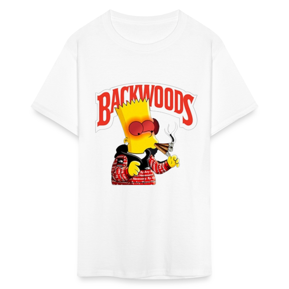 Unisex Backwoods Bart Print T Shirt - white