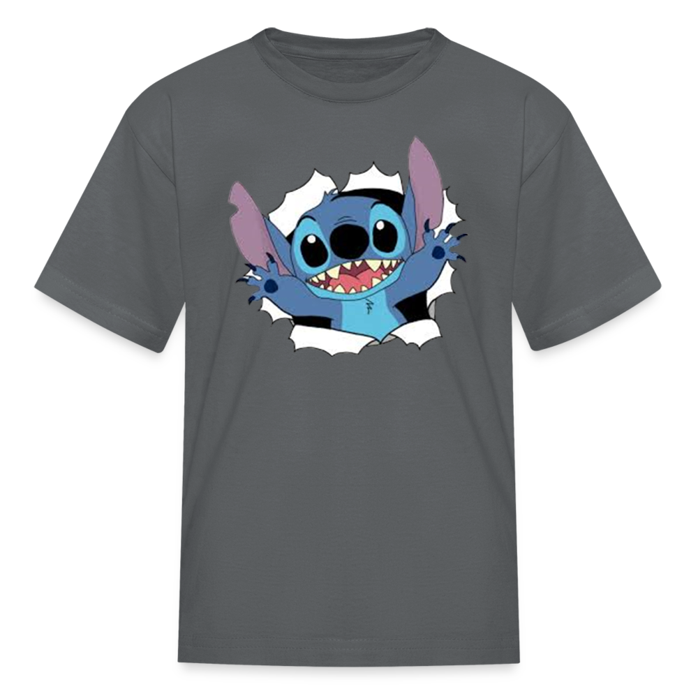 Kids and Babies Unisex Stitch Print  T-Shirt - charcoal