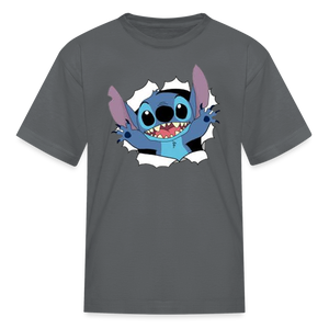 Kids and Babies Unisex Stitch Print  T-Shirt - charcoal