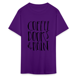 Unisex Coffee Print T Shirt - purple