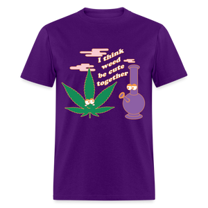 Unisex Classic Weed Print T Shirt - purple