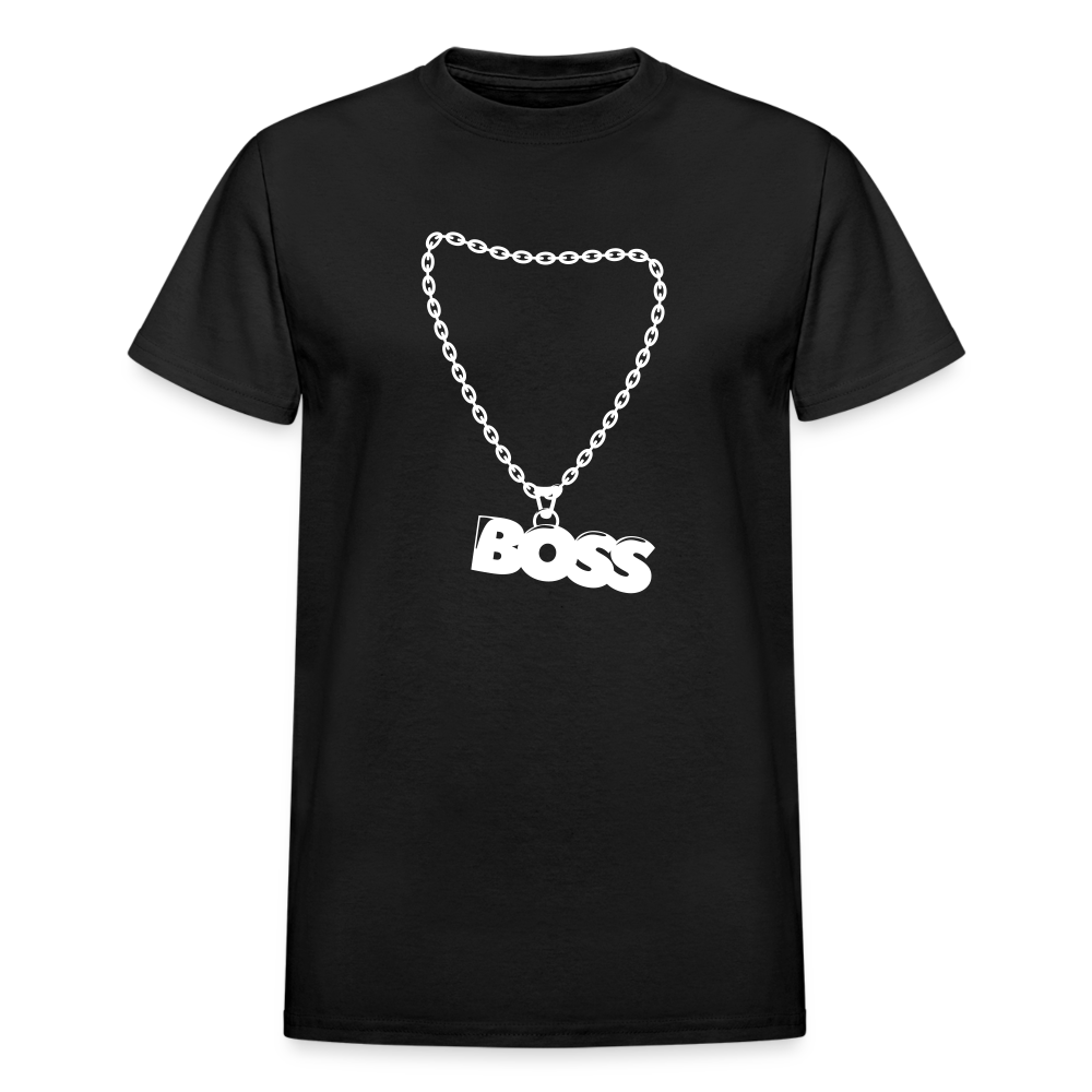 Unisex Adult Gildan Ultra Cotton Boss Print T Shirt - black