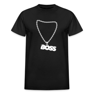 Unisex Adult Gildan Ultra Cotton Boss Print T Shirt - black