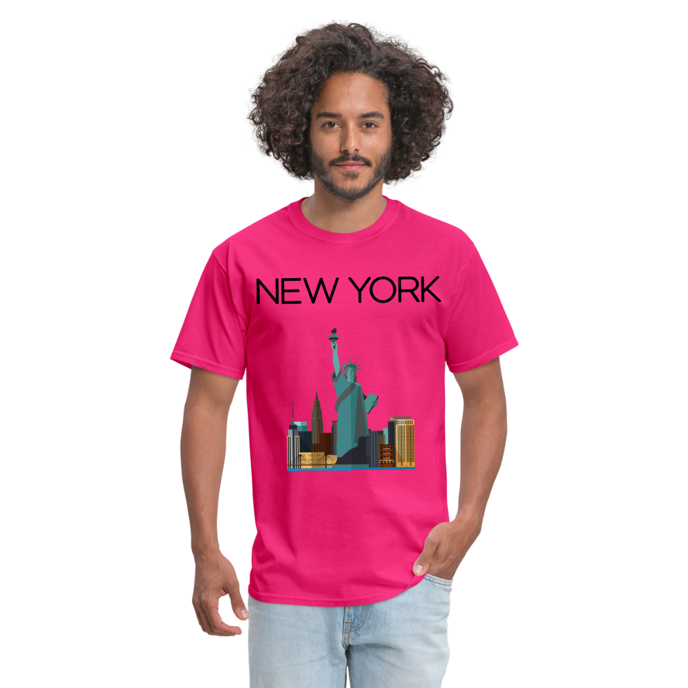 Unisex Classic  New York T Shirt - fuchsia