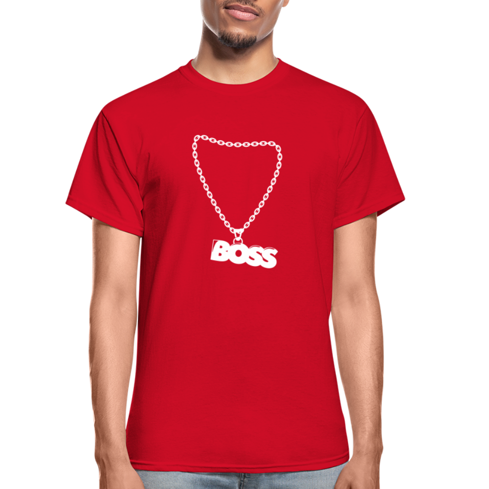 Unisex Adult Gildan Ultra Cotton Boss Print T Shirt - red