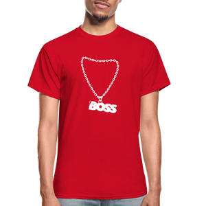 Unisex Adult Gildan Ultra Cotton Boss Print T Shirt - red