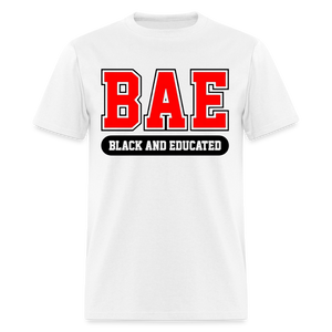 Unisex Classic Bae Print Fruit of The Loom T Shirt - white