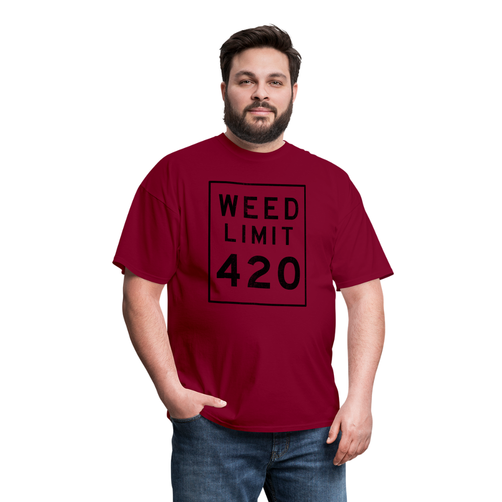 Unisex Weed Limit 420 Print T Shirt - burgundy