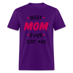 Women's Best Mom Ever Print T Shirt - purple
