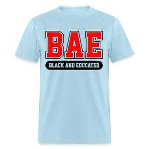 Unisex Classic Bae Print Fruit of The Loom T Shirt - powder blue