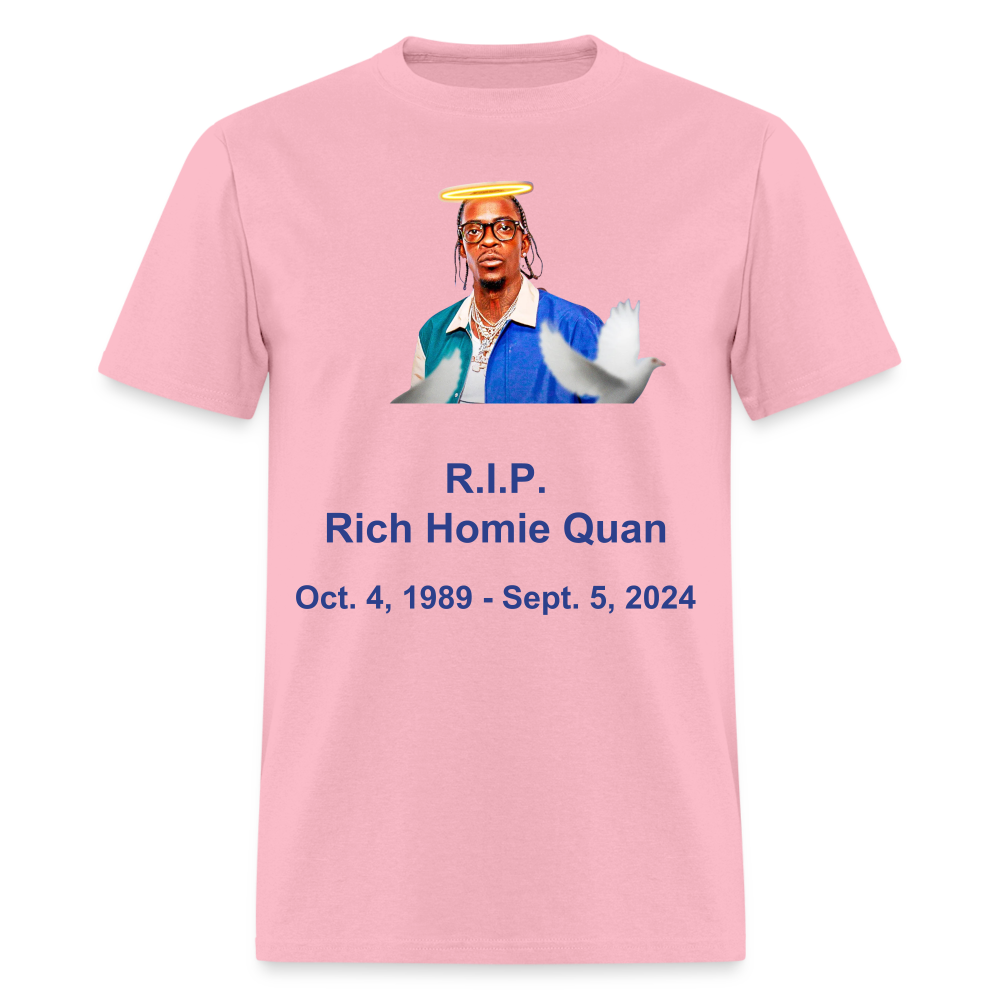 Unisex  RIP Rich Homie Quan Print T Shirt - pink