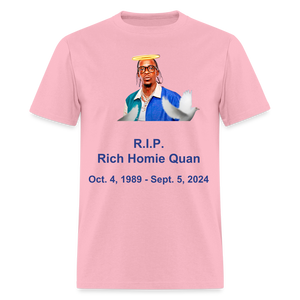 Unisex  RIP Rich Homie Quan Print T Shirt - pink