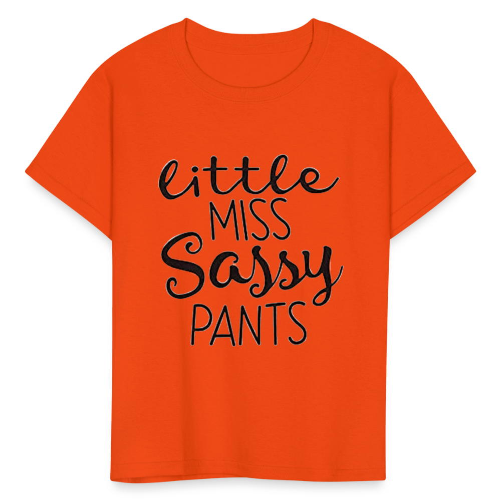 Kids and Babies Miss Sassy Pants Print T Shirt - orange