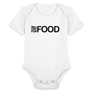 Babies Unisex Short Sleeve Baby Bodysuit - white