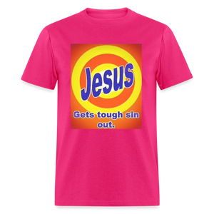 Unisex Classic Jesus Print T Shirt - fuchsia