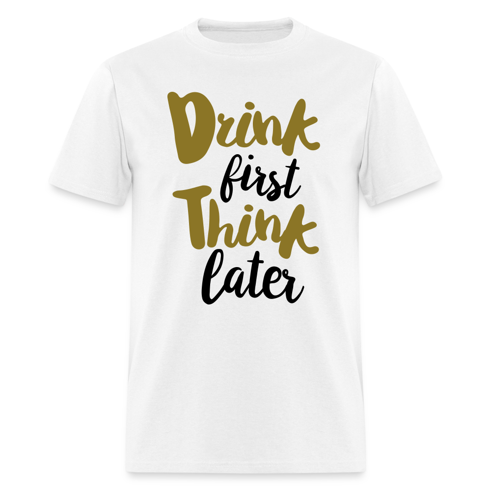 Unisex Drink Print T Shirt - white