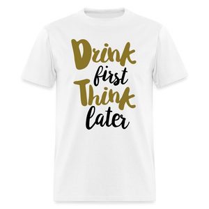 Unisex Drink Print T Shirt - white