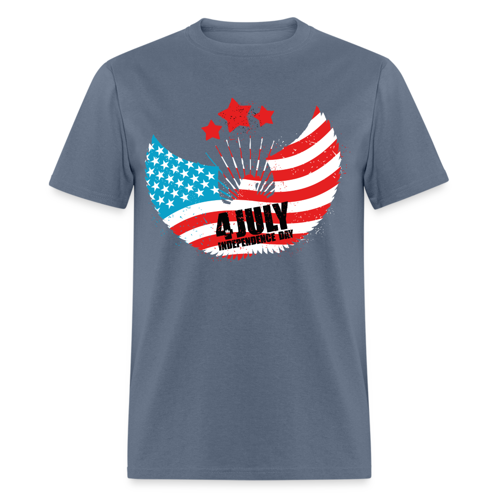 Unisex 4th Of July Print T Shirt - denim