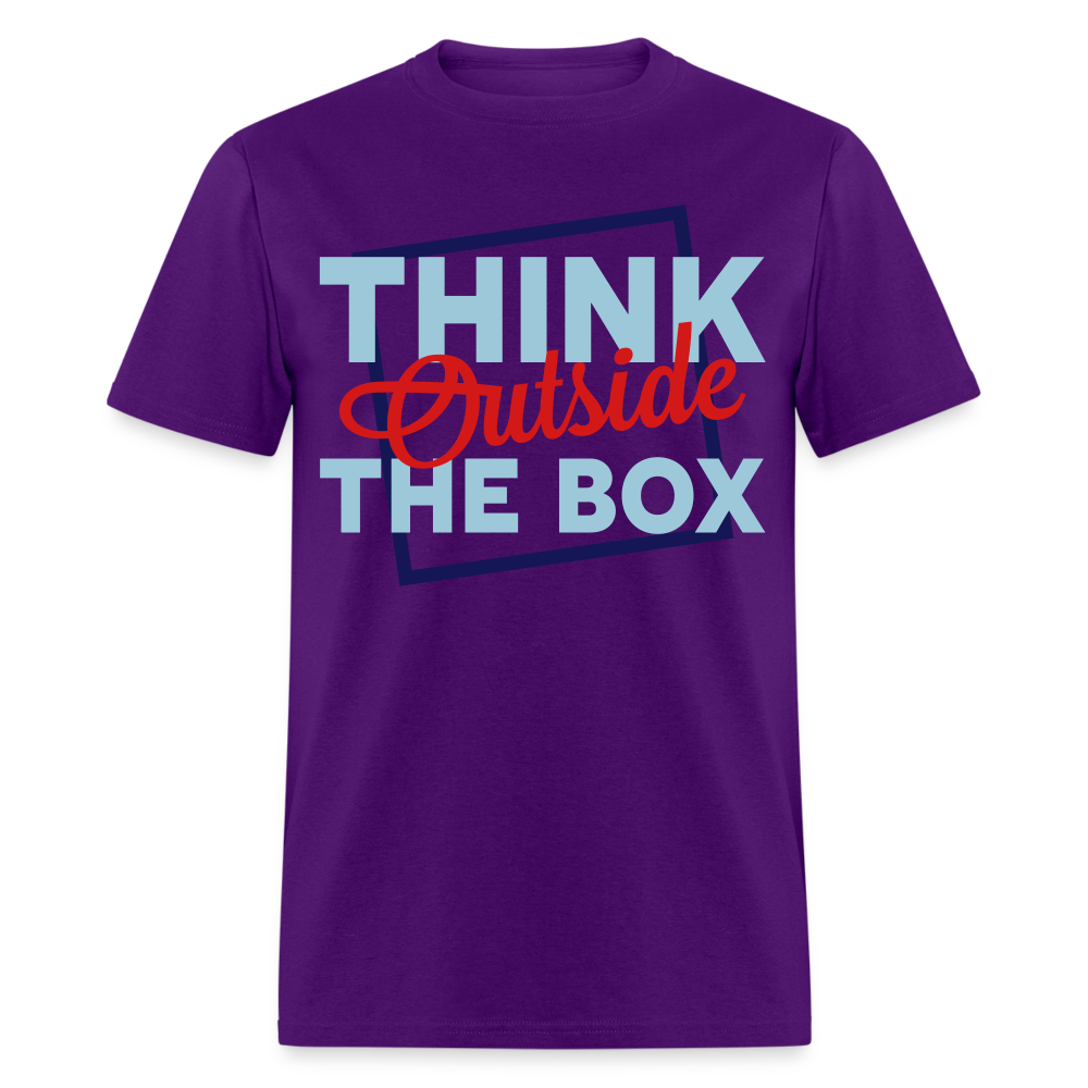 Unisex Adults Think Outside the Box Print T Shirt - purple