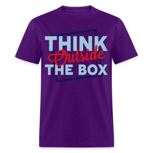 Unisex Adults Think Outside the Box Print T Shirt - purple