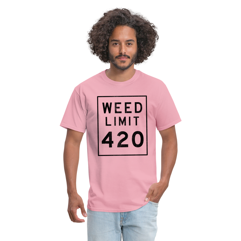 Unisex Weed Limit 420 Print T Shirt - pink