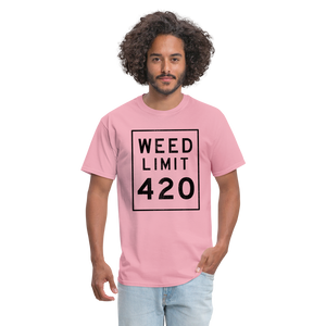 Unisex Weed Limit 420 Print T Shirt - pink