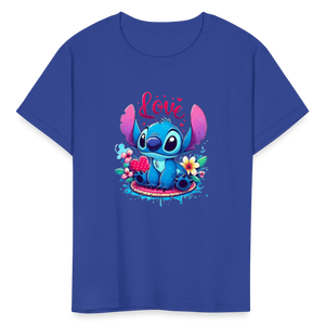 Kids Fruit of the Loom Stitch Print T Shirt - royal blue