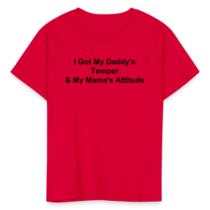 Kids Unisex Attitude Custom T Shirt - red