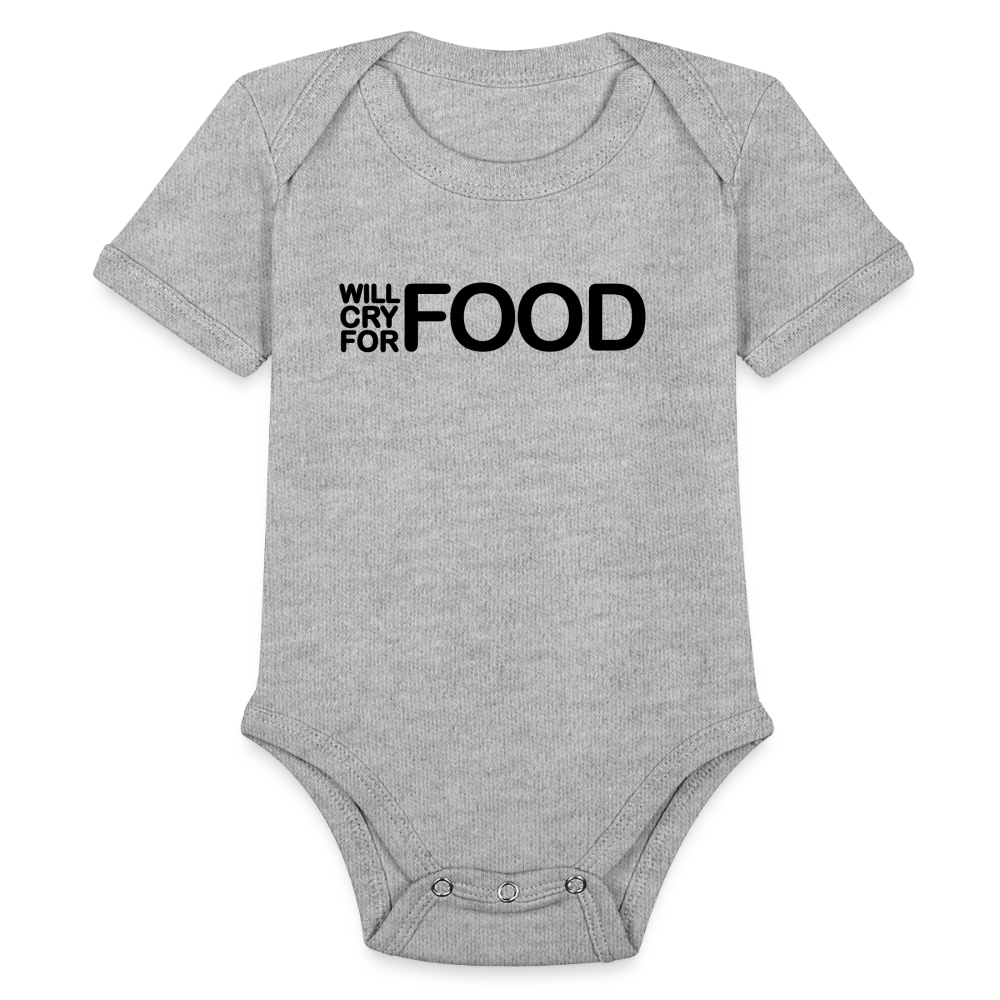 Babies Unisex Short Sleeve Baby Bodysuit - heather grey