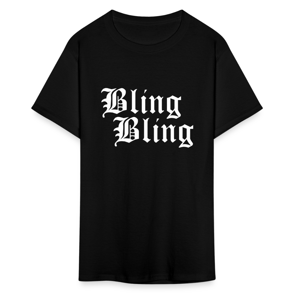 Unisex Bling Bling Print T Shirt - black