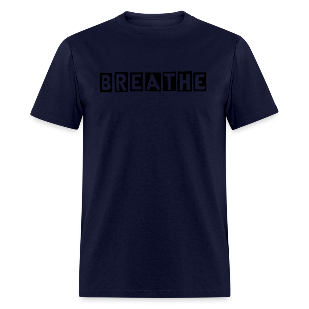 Unisex Breathe Print T Shirt - navy