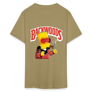 Unisex Backwoods Bart Print T Shirt - khaki