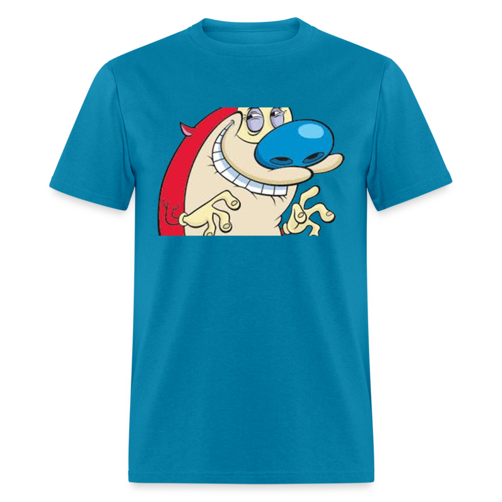 Unisex Ren & Stimpy Print T Shirt - turquoise