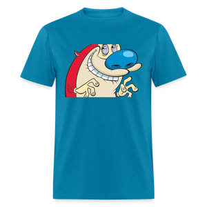 Unisex Ren & Stimpy Print T Shirt - turquoise