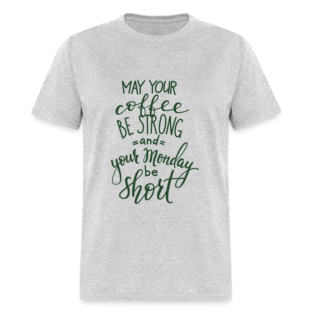 Unisex Adult Coffee Strong Print T Shirt - heather gray