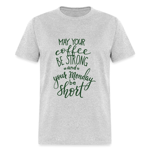 Unisex Adult Coffee Strong Print T Shirt - heather gray