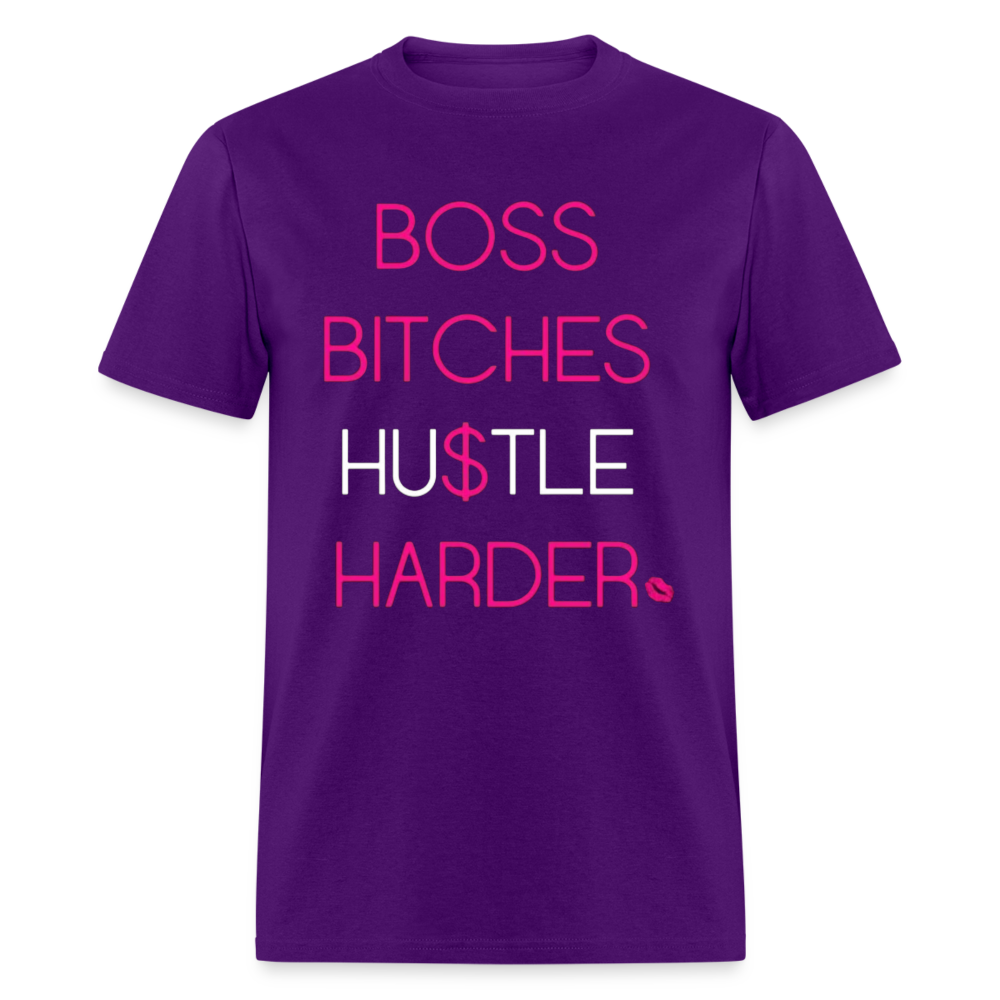 Women's Classic Boss Print T Shirt - purple