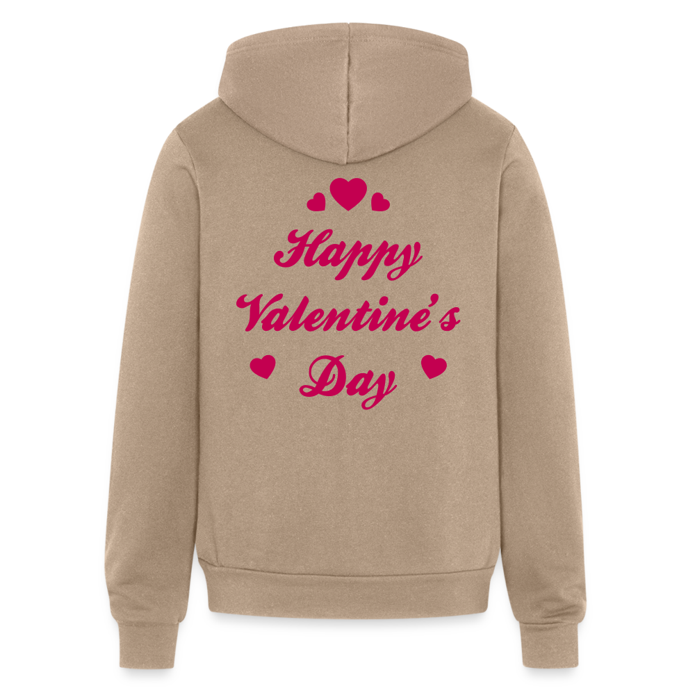 Women's Bella + Canvas Full Zip Valentines Print Hoodie - tan