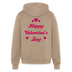 Women's Bella + Canvas Full Zip Valentines Print Hoodie - tan