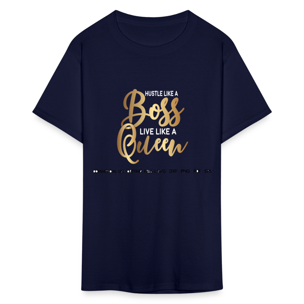 Women's Classic Boss Queen Print T Shirt - navy