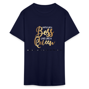 Women's Classic Boss Queen Print T Shirt - navy